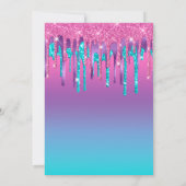 Roze Paars Aqua Teal Gradiënt Druppel Sweet Sixtee Kaart (Achterkant)