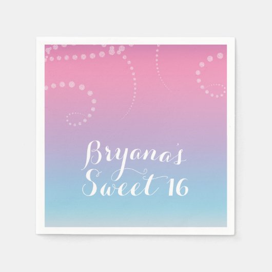 Roze Paars Blauw Afgebroken Aangepast van de Parti Servet (Voorkant)