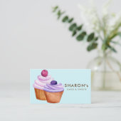Roze Paars Blauw Bakken Bakker Cake Visitekaartje (Staand voorkant)