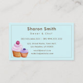 Roze Paars Blauw Bakken Bakker Cake Visitekaartje (Achterkant)