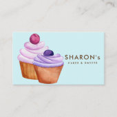 Roze Paars Blauw Bakken Bakker Cake Visitekaartje (Voorkant)