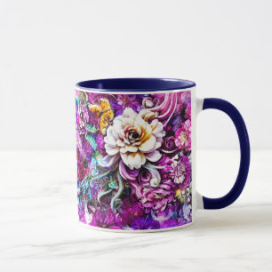 Roze Paars Blauw Blauwgroen Witte Garden Flowers F Mok