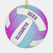 roze paars blauw en kleurrijk volleybal keramisch ornament (Voorkant)