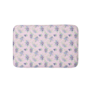 Roze Paars Blauw Groen Bloemig Waterverf Feminin Badmat