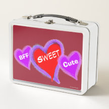 Roze Paars blauw hart Zoet Cute