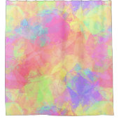 Roze Paars-blauw kunstpatroon met lak Douchegordijn (Voorkant)