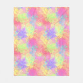 Roze Paars-blauw kunstpatroon met lak Fleece Deken (Voorkant)