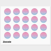 Roze Paars blauw meisje met uitschot Ronde Sticker (Vel)