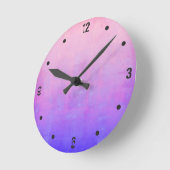 Roze Paars Blauw Modern Rustin Abstract Ronde Klok (Hoek)