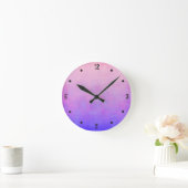 Roze Paars Blauw Modern Rustin Abstract Ronde Klok (Huis)