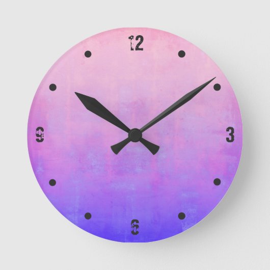 Roze Paars Blauw Modern Rustin Abstract Ronde Klok (Voorkant)