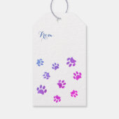 Roze Paars blauw schilderingspatroon, aangepast Cadeaulabel (Achterkant)
