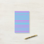 Roze Paars Blauw Strepen Patroon Post-it® Notes (Op bureau)