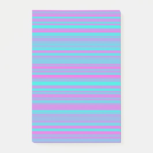 Roze Paars Blauw Strepen Patroon Post-it® Notes (Voorkant)
