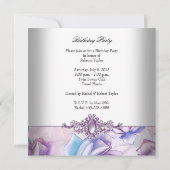 Roze Paars Blauw Vlees van Birthday Afbeelding Kaart (Achterkant)