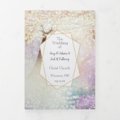 Roze Paars blauw vliegveld Boho Forest Wedding Drieluik Programma (Cover)