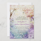 Roze Paars blauw vliegveld Boho Forest Wedding Kaart (Voorkant)