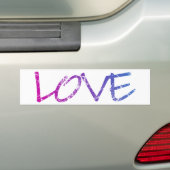 Roze, Paars, Blauwe Liefde Bumpersticker (Op auto)