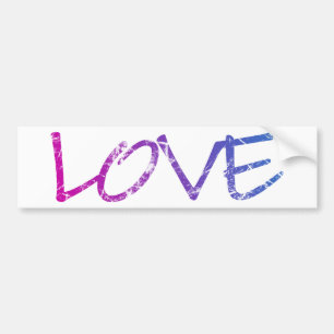 Roze, Paars, Blauwe Liefde  Bumpersticker