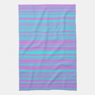 Roze Paars Blauwe Strepen Patroon Theedoek