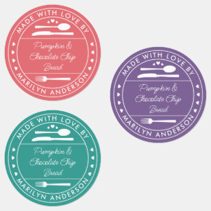 Roze Paars Blauwgroen gemaakt met liefdesetiketten Labels