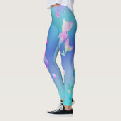Roze Paars Blauwgroen Zee Ocean Mermaids Monogram  Leggings (Links)