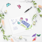 Roze, Paars, Butterflies Delphinium dat ik heb ver Aankondigingskaart