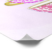 Roze Paars China Tea Cups Wall Art Poster (Hoek)