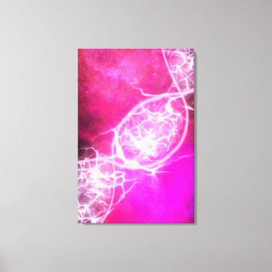 Roze Paars Cosmic DNA Strand Stretched Canvas (Voorkant)