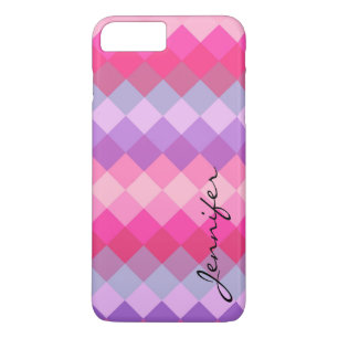 Roze Paars diamantpatroon Case-Mate iPhone Case