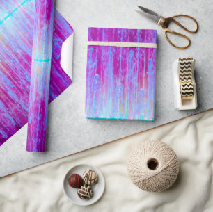Roze, Paars en Blauw Abstract Art. Cadeaupapier