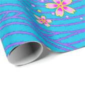 roze paars en blauw cadeaupapier (Rol Hoek)