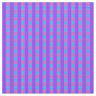 Roze Paars en blauw gecheckt tikpannen afdrukken, Stof