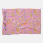 Roze Paars en Geel Geometrisch Theedoek (Horizontaal)