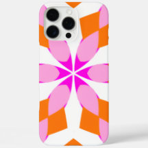 Roze Paars en Oranje Bloemachtig Geometrisch