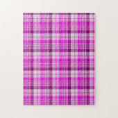 Roze Paars en Wit Geruit Legpuzzel (Verticaal)