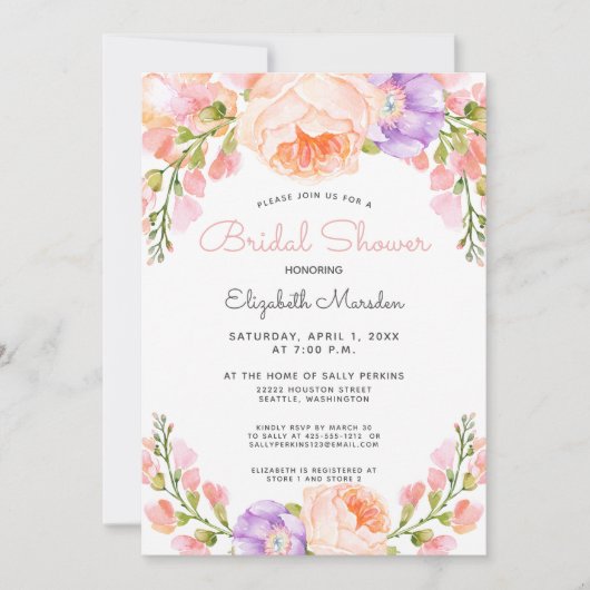  Roze Paars Florence Vrijgezellenfeest Kaart (Voorkant)