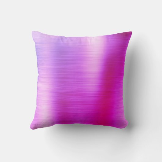 Roze Paars geborsteld Metaal Monogram Naam Initiaa Kussen (Achterkant)