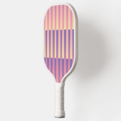 Roze Paars Geel Gestreepte Patroon Pickleball Paddle (Links)