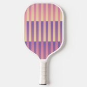 Roze Paars Geel Gestreepte Patroon Pickleball Paddle (Achterkant)