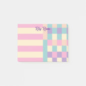 Roze Paars Geel Kleurblokken Uw Naam Post-it® Notes (Voorkant)