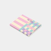Roze Paars Geel Kleurblokken Uw Naam Post-it® Notes (Schuin)