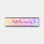 Roze Paars Geel Oranje Modern Abstract Trendy Deurbordje (Voorkant)