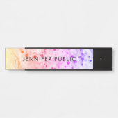 Roze Paars Geel Oranje Modern Abstract Trendy Deurbordje (Voorkant)