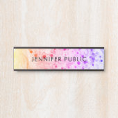 Roze Paars Geel Oranje Modern Abstract Trendy Deurbordje (Voorkant)