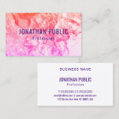 Roze Paars geel Sinaasappel Trendy Modern Abstract Visitekaartje (Voorkant / Achterkant)