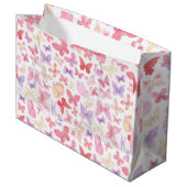 Roze Paars Gele Vlinders Baby Shower Groot Cadeauzakje (Voorkant Gekanteld)