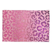 Roze Paars Glitter Leopard Animal Print Monogram Kussensloop (Achterkant)