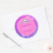 Roze Paars Glitter Product Label Logo Rhinestonen (Envelop)