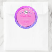 Roze Paars Glitter Product Label Logo Rhinestonen (Tas)